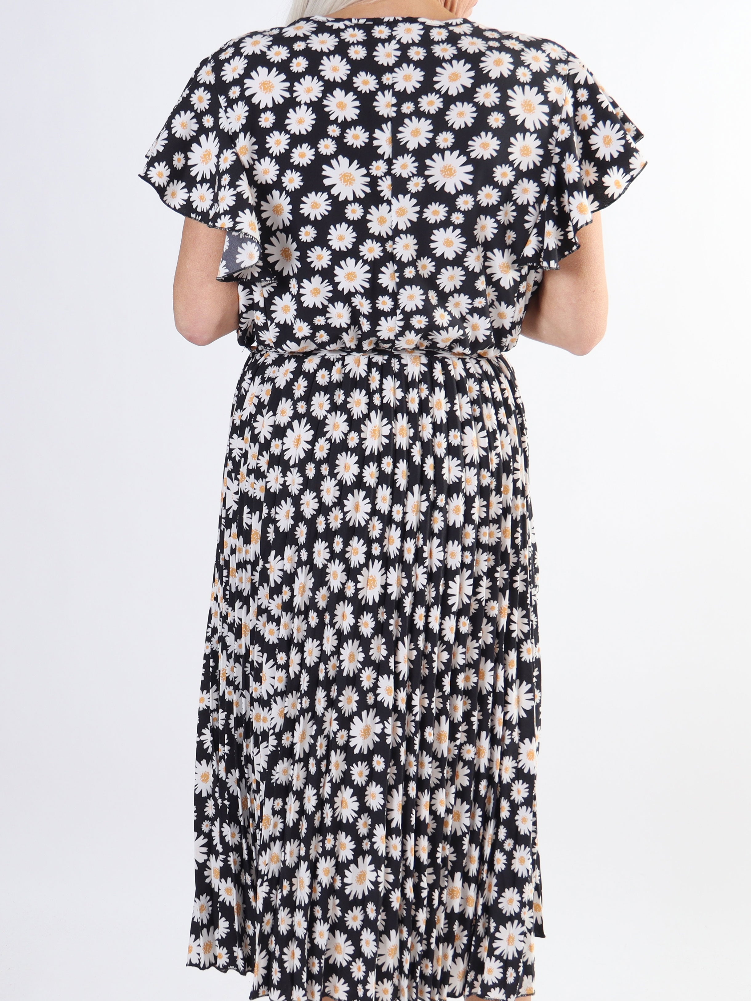 Callidora Flower - Plus size kjole med plisseringer og flæser